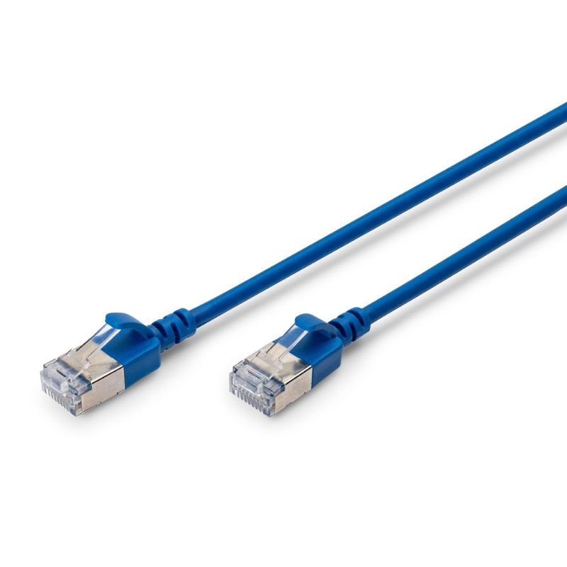 FDL SLIM 1M CAT.6a F-FTP LSZH PATCH CABLE - BLUE (SNAGPROOF)