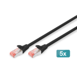 Digitus CAT 6 S/FTP patch cable, 5 pieces