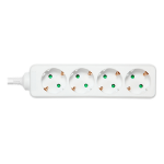 Deltaco GT-0401 power extension 3 m 4 AC outlet(s) Indoor White