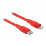 DeLOCK Data and charging cable USB Type-C to Lightning for iPhone, iPad and iPod red 0.5 m MFi