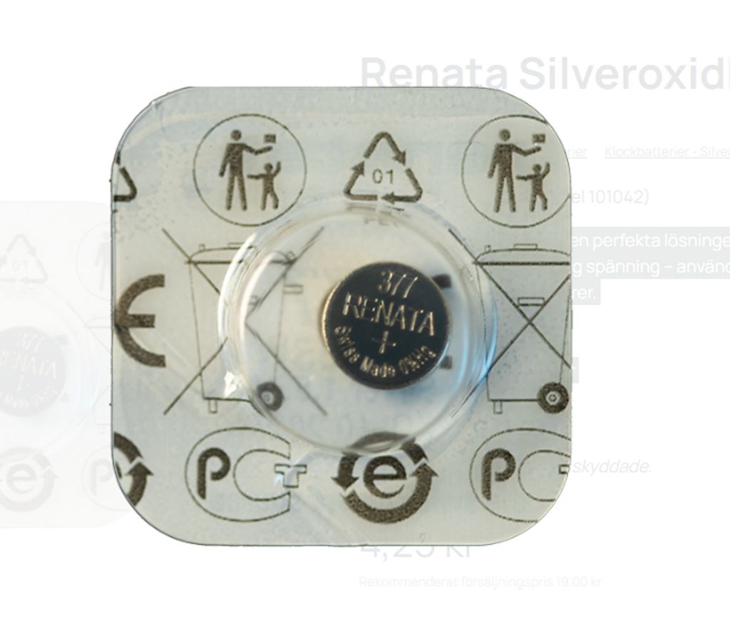EU Product - Silver oxide battery 377, 1-pack