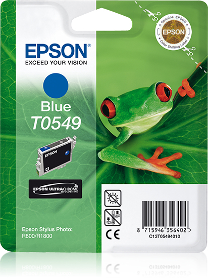 Epson C13T05494010/T0549 Ink cartridge blue, 400 pages ISO/IEC 24711 13ml for Epson Stylus Photo R 800