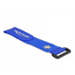 DeLOCK Hook-and-loop cable tie with Loop and Fastening Eyelet L 280 x W 38 mm blue 3 pieces
