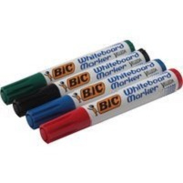 Image of BIC Velleda Whiteboard 1751 marker 4 pc(s) Chisel tip Black, Blue,...
