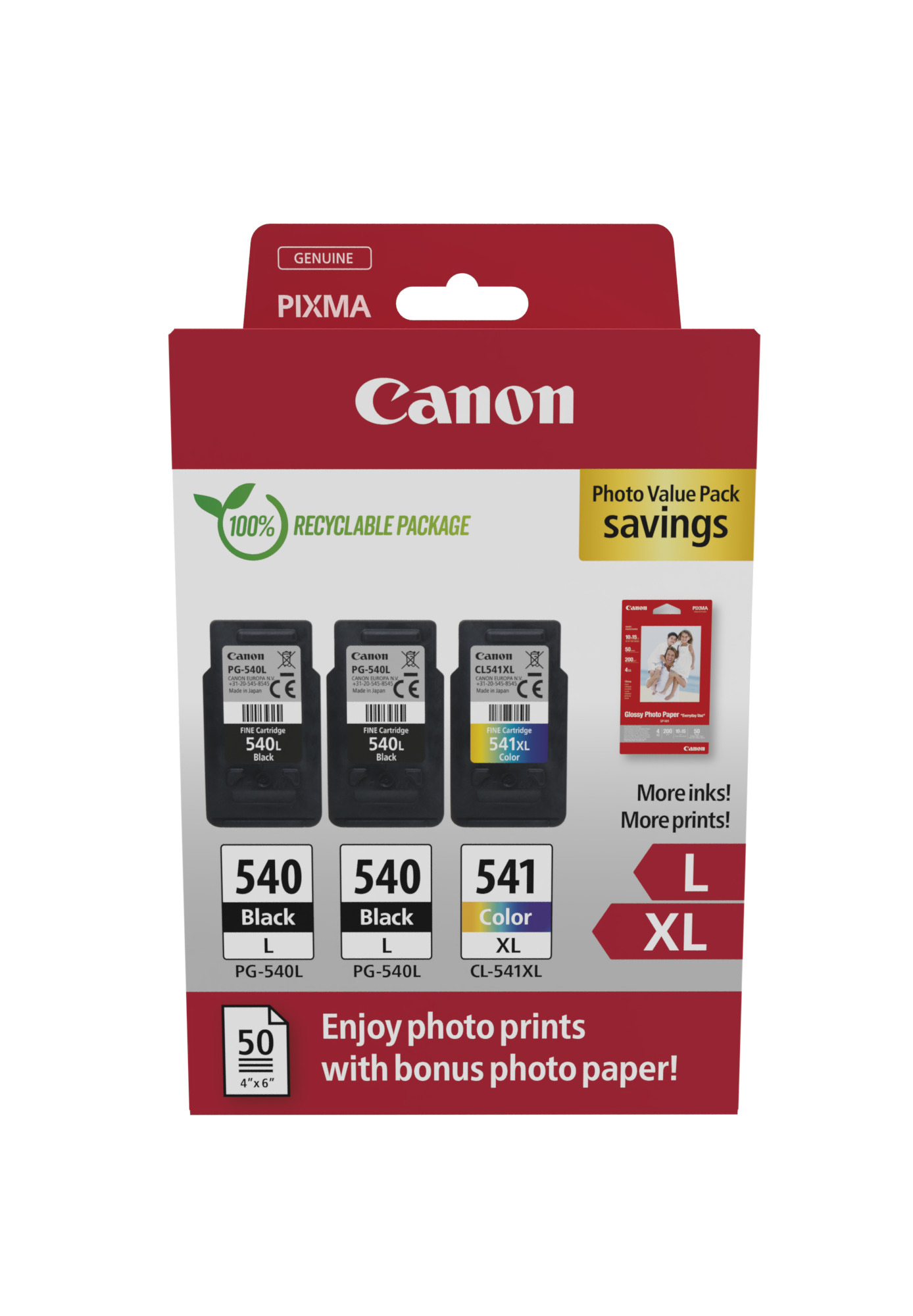 Image of Canon 5224B015/PG-540L+CL-541XL Printhead cartridge multi pack 2x...