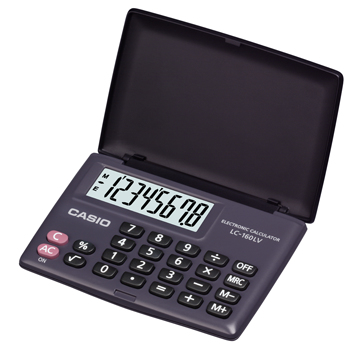 Photos - Calculator Casio LC-160LV  Pocket Basic Black LC-160LV-BK-S-EH 