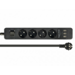 DeLOCK 11209 power extension 1.5 m 4 AC outlet(s) Indoor Black