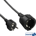 InLine Power extension cable, black, 1.5m