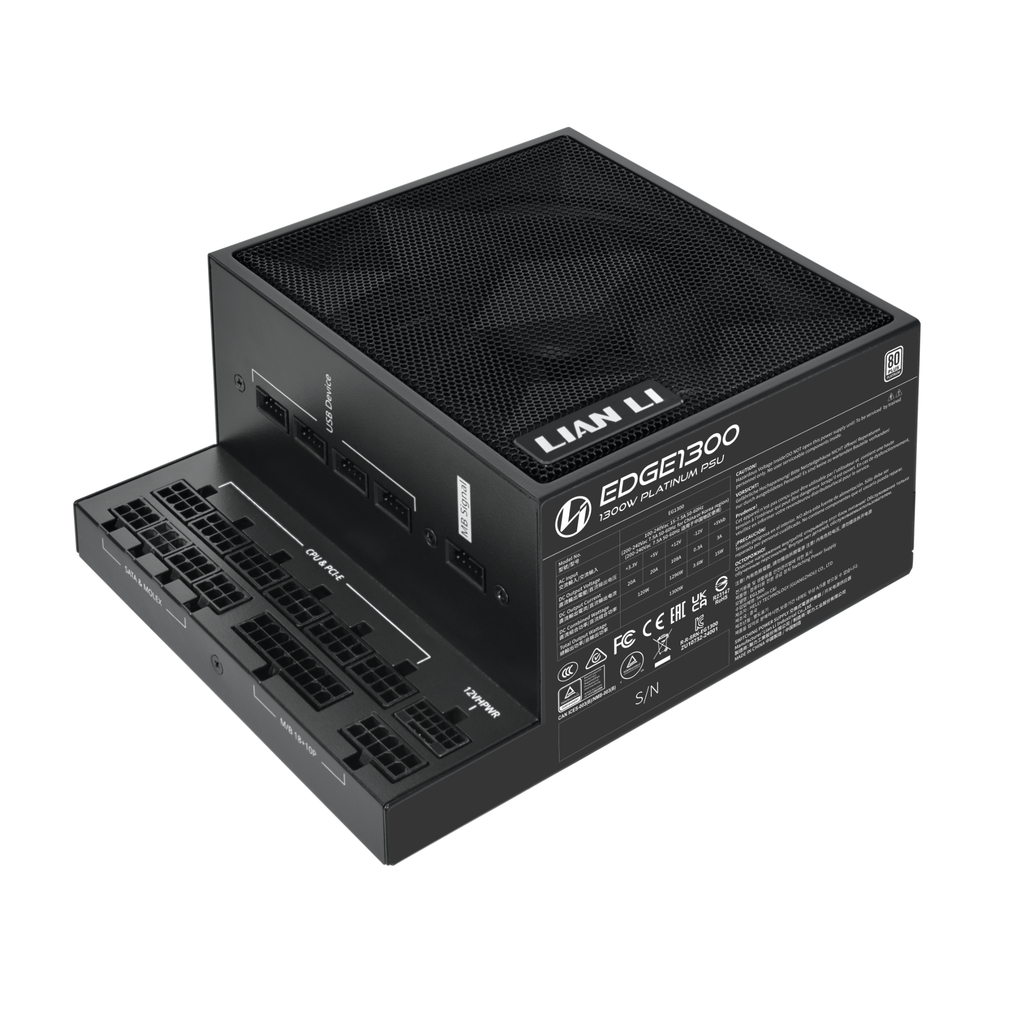 Lian Li EG1300 power supply unit 1300 W 20-pin ATX SFX Black
