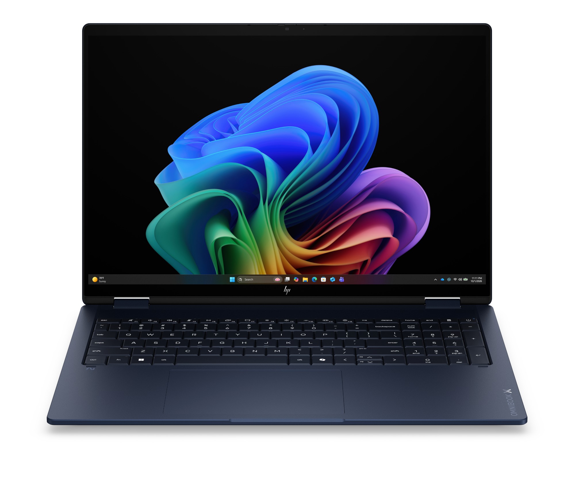 HP OmniBook X Flip 2-in-1 Laptop Next Gen AI 16-cb0012nax Copilot+ PC Intel Core Ultra 7 40.6 cm (16") Touchscreen 3K 16 GB LPDDR5x-SDRAM 1 TB SSD Wi-Fi 7 (802.11be) Windows 11 Home Blue