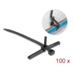 DeLOCK 18914 cable tie Hook & loop cable tie Nylon Black 100 pc(s)