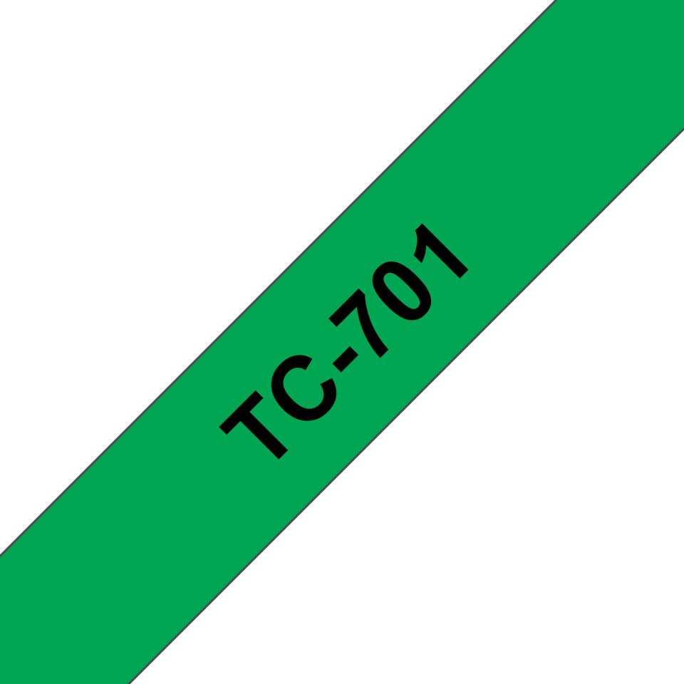 Brother TC-701 DirectLabel black on green 12mm x 7,7m for Brother P-Touch TC 9-12mm