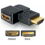 DeLOCK Adapter HDMI male > HDMI female 90° right HDMI 1.3 Zwart
