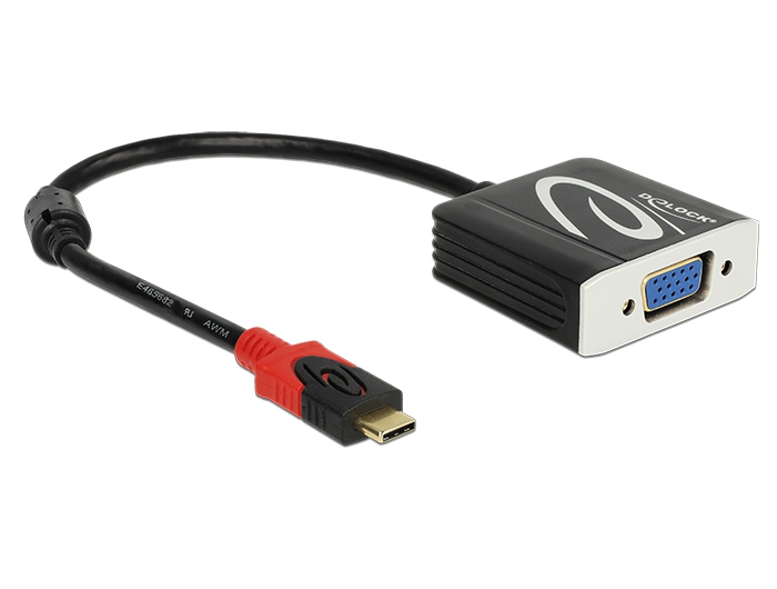 Image of DeLOCK 62994 video cable adapter 0.2 m USB Type-C VGA (D-Sub) Black