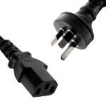 8WARE AU Power Cable 2m - Male Wall 240v PC to Female Power Socket 3pin to IEC 320-C13 for Notebook/AC Adapter