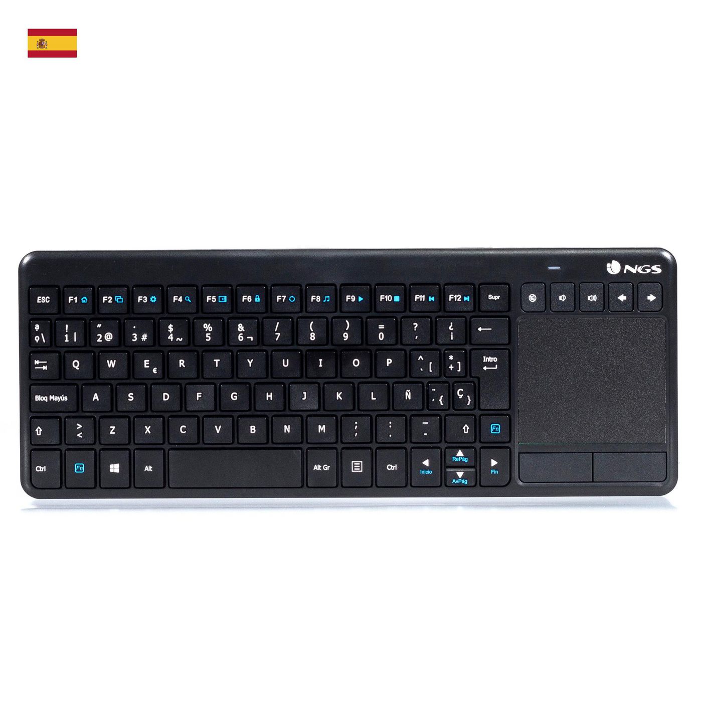 NGS TV Warrior. QWERTY. ES keyboard Home RF Wireless Spanish Black