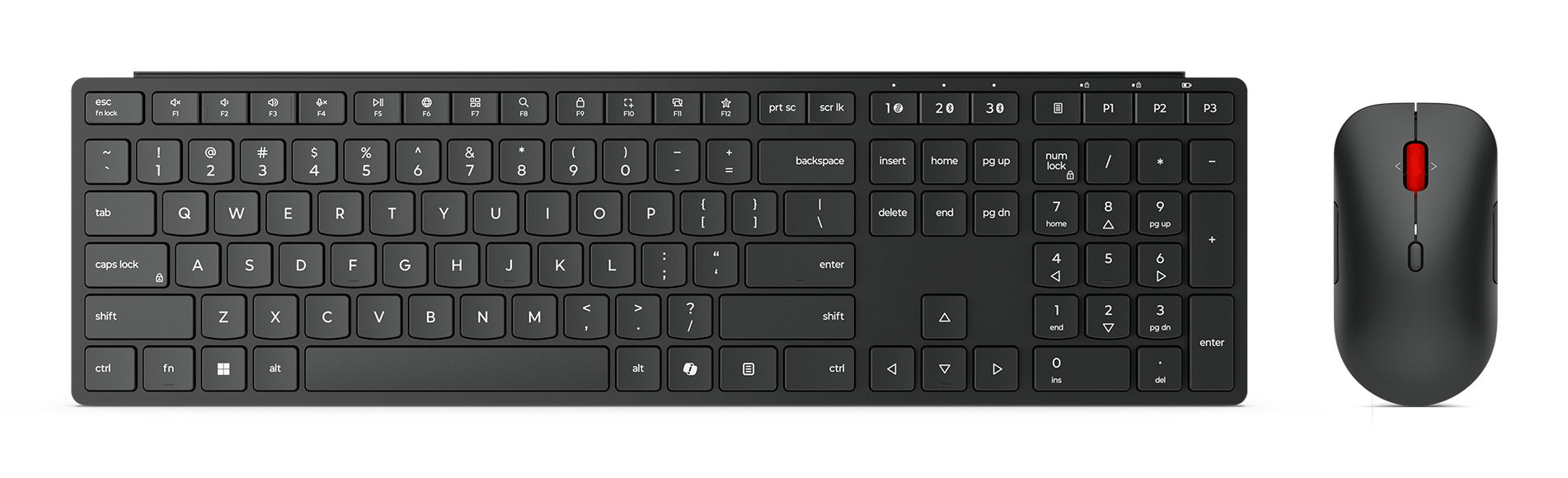 Lenovo 4X31S04814 keyboard Mouse included Office RF Wireless + Bluetooth German Black