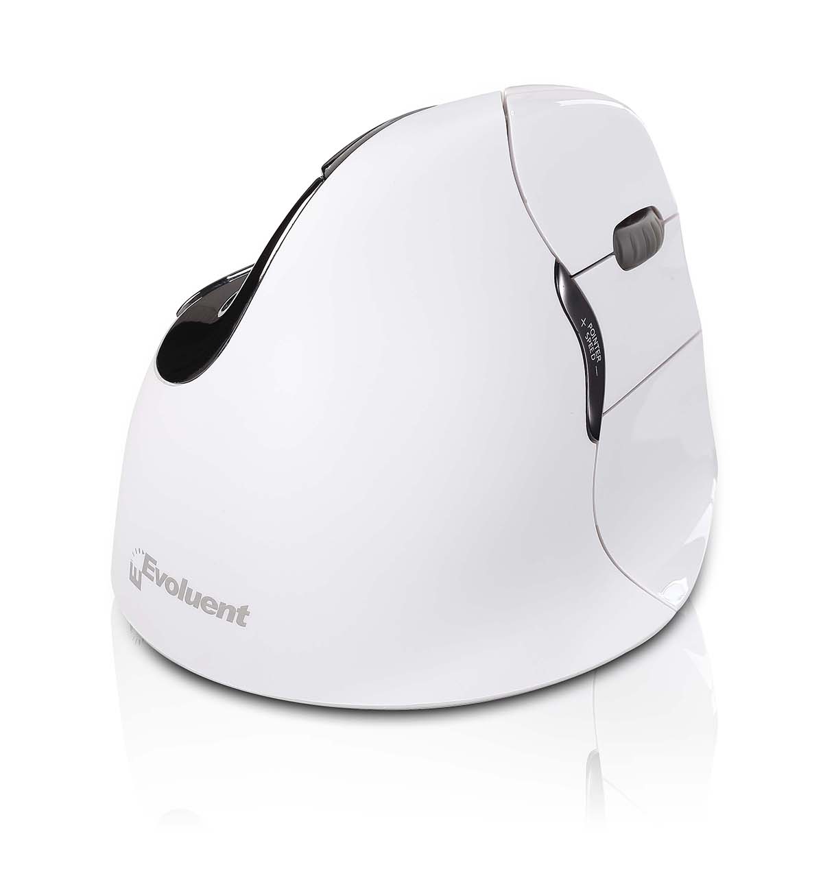VMOUS4RBTHY EVOLUENT An Evoluent product. RIGHT HANDED Evoluent VerticalMouse 4 Bluetooth in white - Windows OS variant. Patented vertical mouse that supports your hand in a relaxed handshake position- and eliminates the arm twisting required by ordinary mice. The 4 is the la