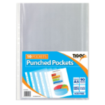 Tiger Multi Punched Pocket Polypropylene A3 45 Micron Top Opening Portrait Clear (Pack 10)