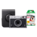 Fujifilm Instax Mini Evo Hybrid Instant Camera - Black - Camera + 20 Shot Pack + Case