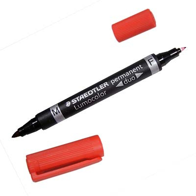 Image of Staedtler Lumocolor Duo permanent marker Fine/Bullet tip Red 1 pc(s)