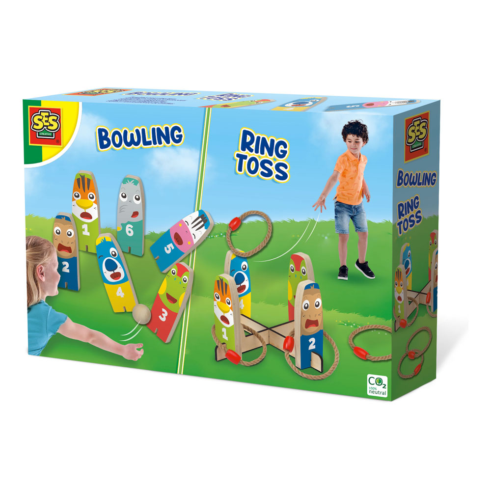 SES Creative Bowling and Ring Toss 2-in-1 Game, 4 Years and Above (02291)