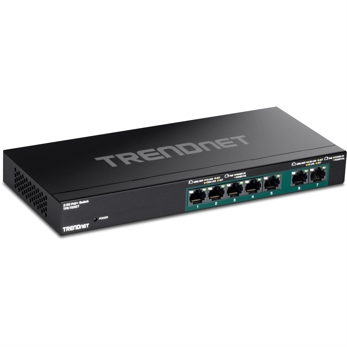 Image of Trendnet TPE-TG327 7-Port PoE+ Switch Multi-Gigabit - Switch - 1 Gbps