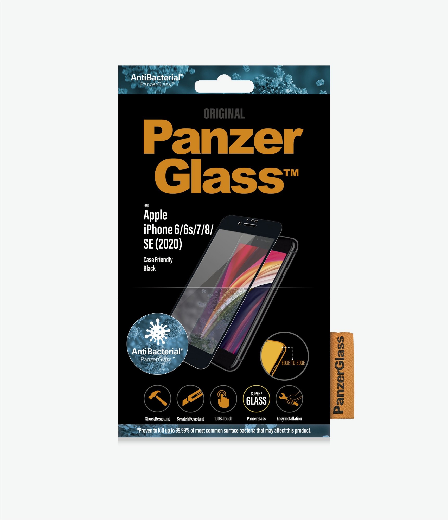 PanzerGlass Apple iPhone 6/6s/7/8/SE 2020 Edge-to-Edge Anti-Bacterial