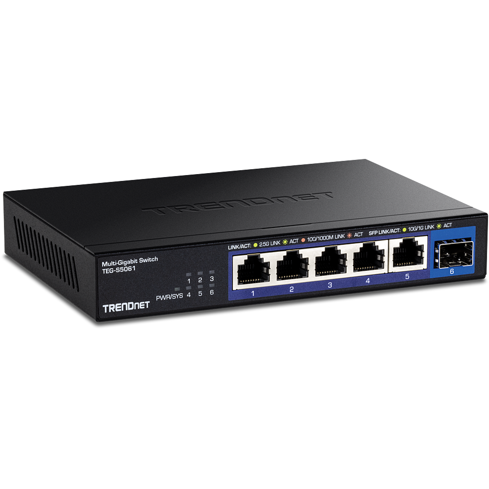 TEG-S5061 TRENDNET TEG-S5061 6-Port 2.5G Unmanaged Switch with 10G SFP+ Port