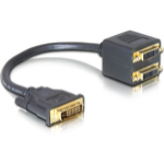 DeLOCK Adapter DVI25 M > 2x DVI25 F DVI cable 0.2 m DVI-I Black