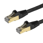 StarTech.com 3m CAT6a Ethernet Cable - 10 Gigabit Shielded Snagless RJ45 100W PoE Patch Cord - 10GbE STP Network Cable w/Strain Relief - Black Fluke Tested/Wiring is UL Certified/TIA