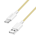 LogiLink USB 2.0 Type-C cable, C/M to A/M, nylon jacket, 60W, yellow, 1 m