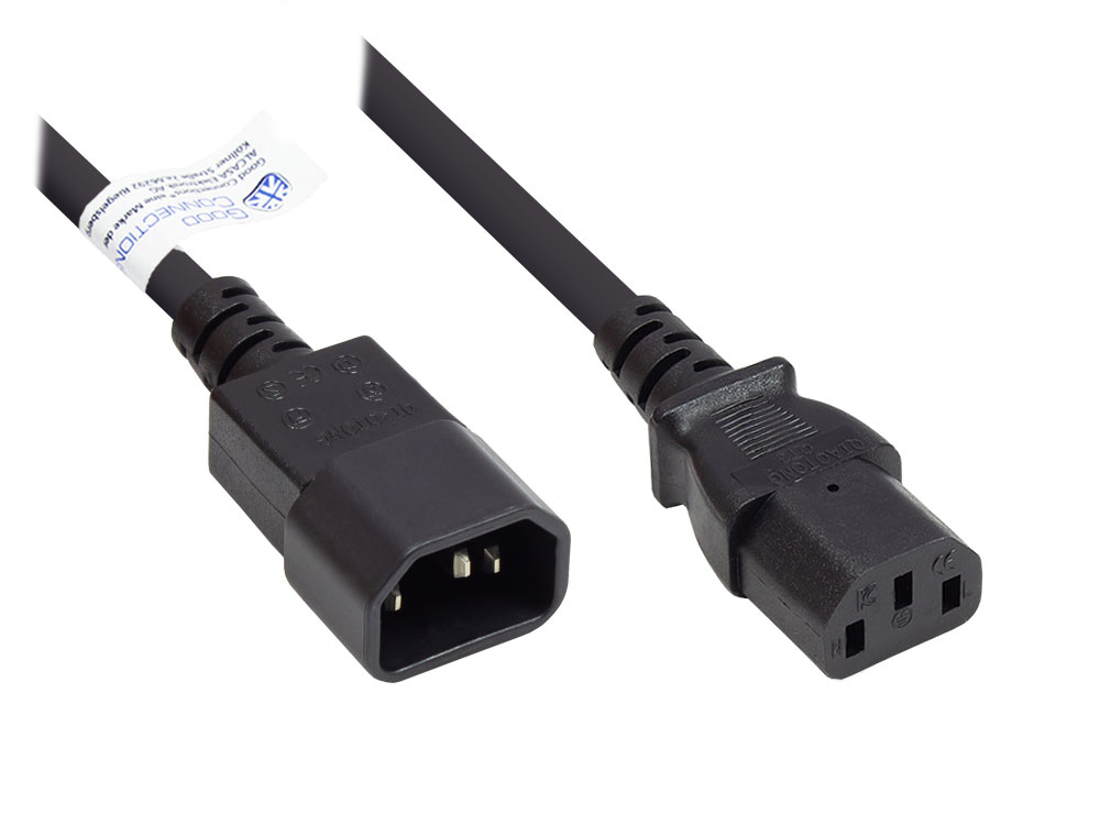 Alcasa P1430-S005 power cable Black 0.5 m C14 coupler C13 coupler