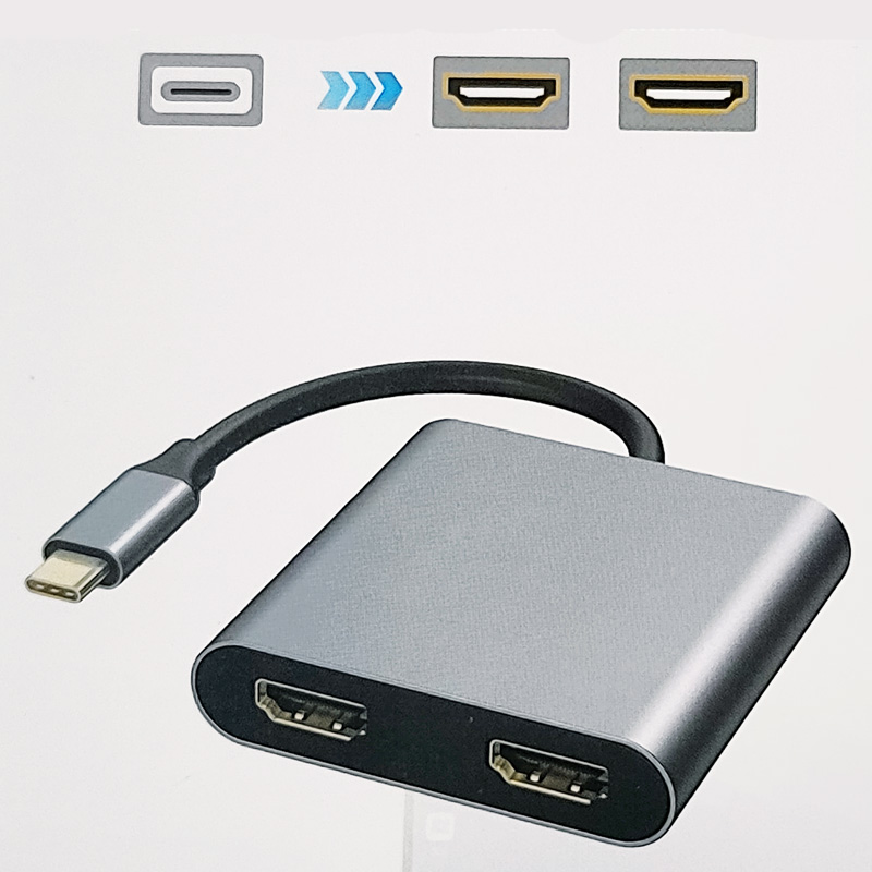 Image of FDL USB TYPE C TO DUAL HDMI/A 2.0 ADAPTOR CABLE M/F/F