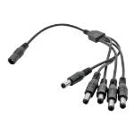 Maplin 5 Way Power Splitter Cable DC 1x Female 5x Male 5.5 x 2.1mm Plug for CCTV - Black