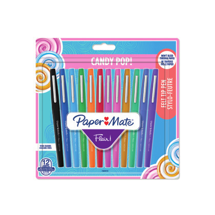 Papermate Flair Candy Pop Capped gel pen Multicolour Medium 12 pc(s)