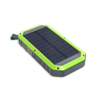 RealPower PB-10000 Solar Lithium-Polymeer (LiPo) 10000 mAh Draadloos opladen Zwart, Groen