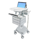 Ergotron SV44-1192-C multimedia cart/stand Aluminium, Grey, White Laptop