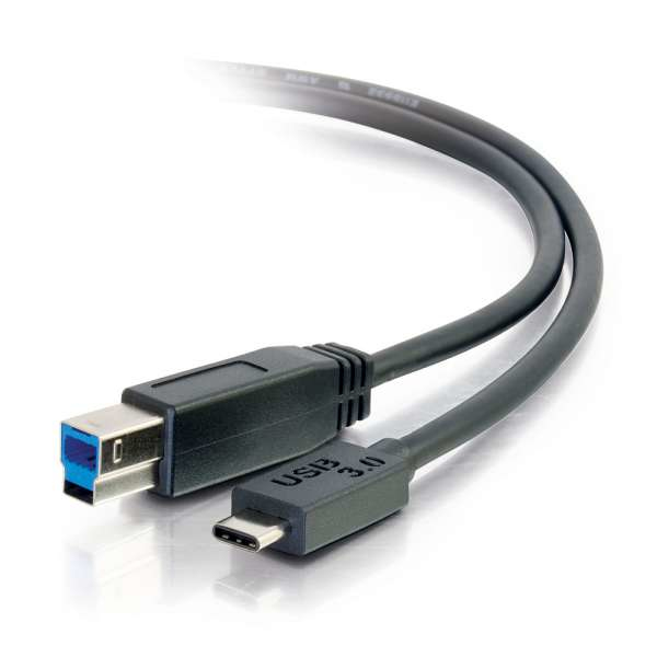 C2G USB 3.0, C - Standard B, 3m cable USB USB 3.2 Gen 1 (3.1 Gen 1) USB C USB B Negro