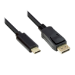 Alcasa GC-M0105 video cable adapter 1 m USB Type-C DisplayPort Black