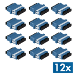 LogiLink Fiber Adapter SC Duplex, 12 pieces, with flange, blue