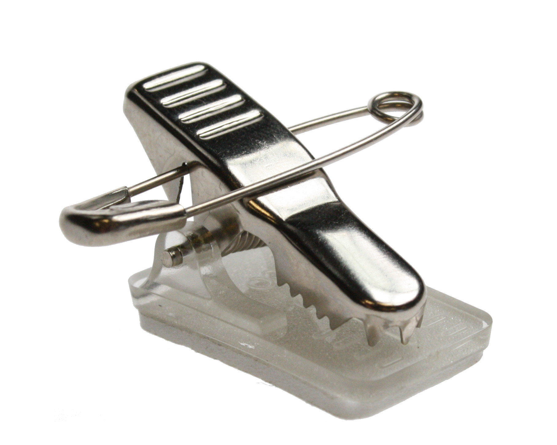 Image of Digital ID Metal Crocodile ID Card Clip with Pin & Self-Adhesive...