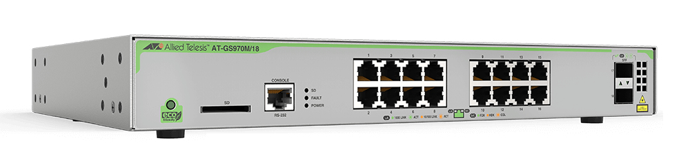 Image of Allied Telesis AT-GS970M/18PS-30 network switch Managed L3 Gigabit...