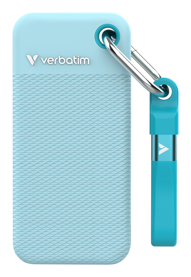 Verbatim Pocket SSD USB 3.2 Gen 2 2TB Polar Blue incl. two rubber slee
