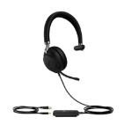 Yealink UH38-MONO-UC-W/O-BAT-C headphones/headset Wired & Wireless Head-band Calls/Music USB Type-C Bluetooth Black