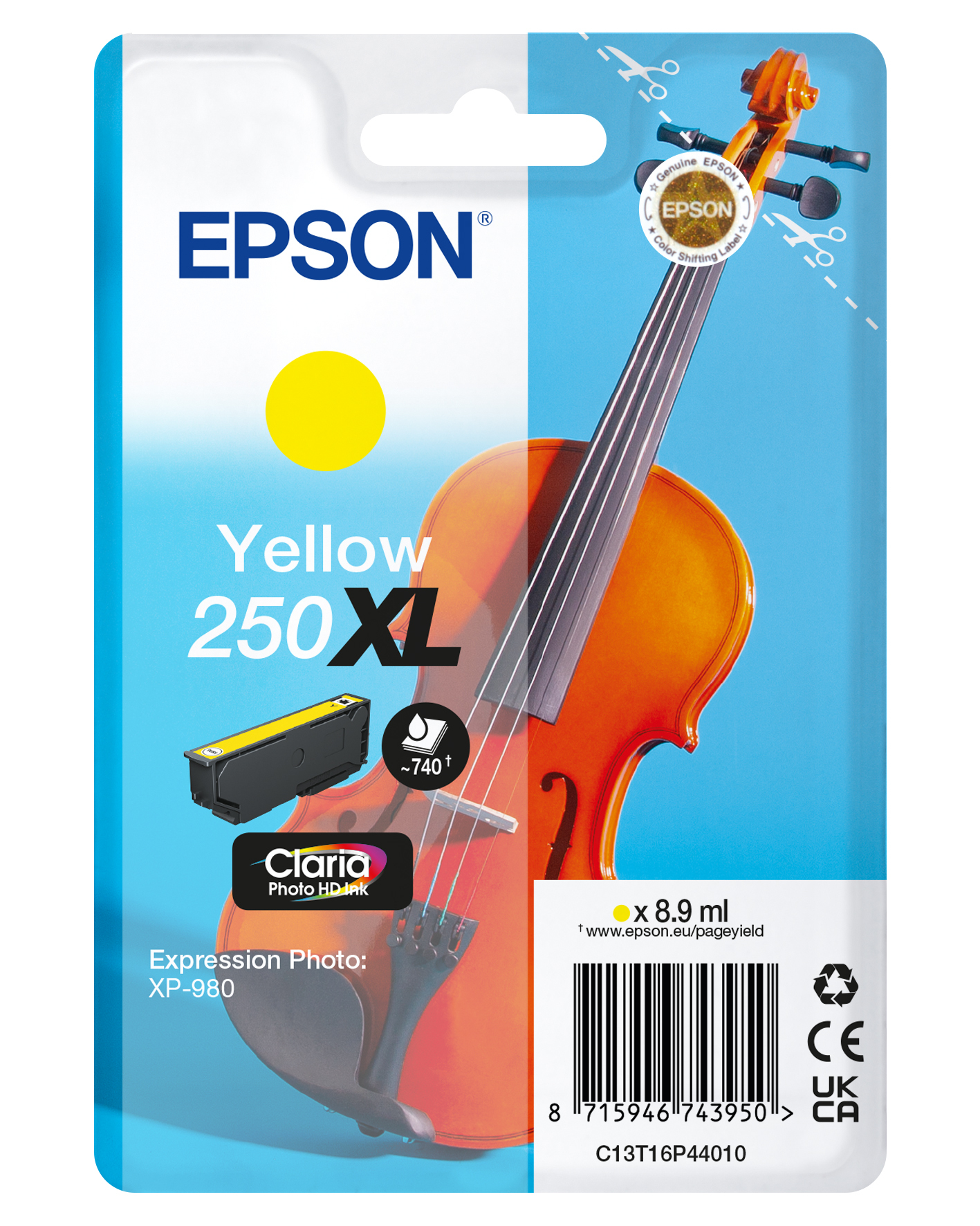 Epson C13T16P44010/250XL Ink cartridge yellow high-capacity. 740