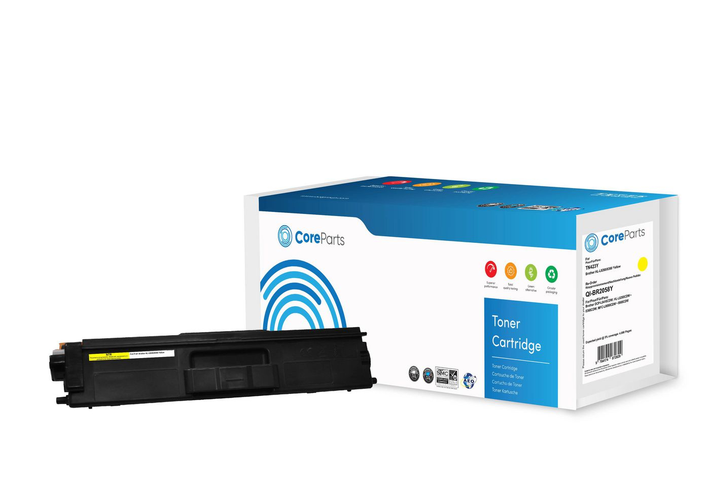 Image of CoreParts QI-BR2058Y toner cartridge 1 pc(s) Compatible Yellow