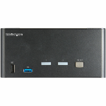 StarTech.com 2-ports DisplayPort KVM-switch för tre skärmar - 4K 60 Hz UHD HDR - Desktop DP 1.2 KVM med 2 portar USB 3.0-hubb (5 Gbit/s) och 4x USB 2.0 HID-portar, ljud - Snabbtangenter för omkoppling - TAA