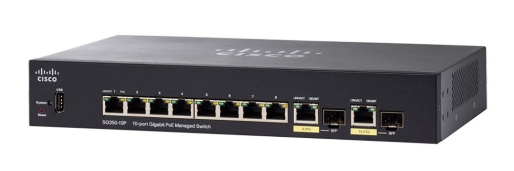 Cisco SG350-10P-K9-JP 8-Port Gigabit 1U Network Switch