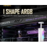 Antec I Shape ARGB White GPU Bracket, L100,  Solid Construction for large GPU - 3-Pin Daisy Cable - Stable Ruibber Pad top. Magnetic Non-Slip Base.